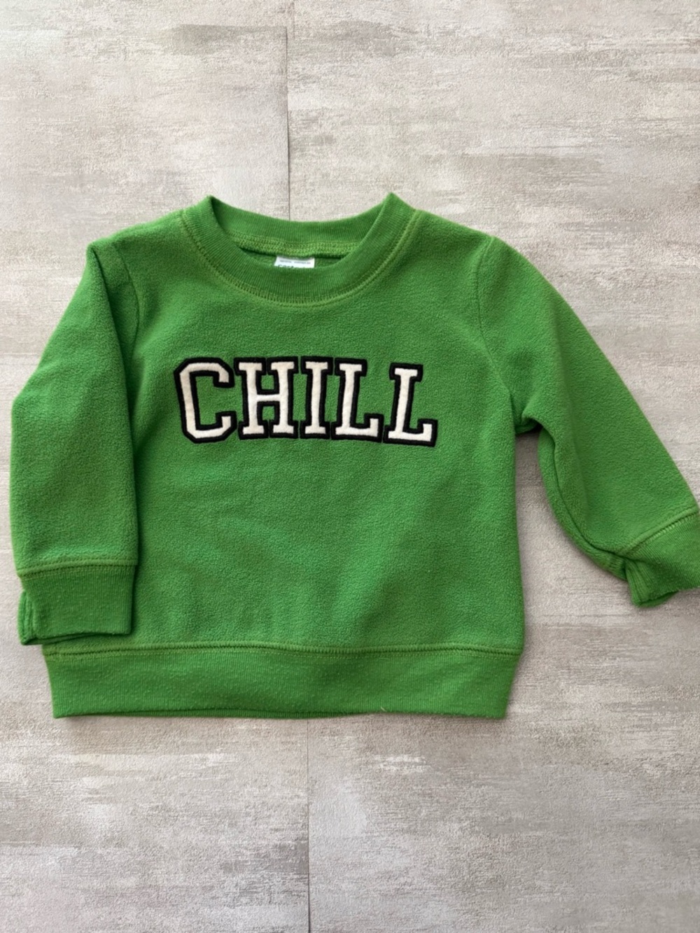 Carter's Green 'CHILL' Fleece Sweatshirt 6 Month